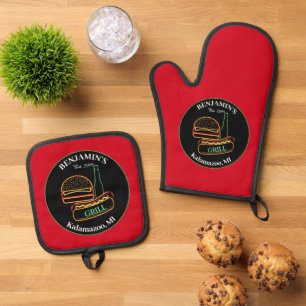 Ensemble De Gant De Cuisine Et De Manique BBQ jardin Grill