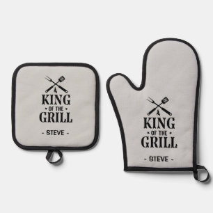 Ensemble De Gant De Cuisine Et De Manique BBQ Roi du Grill personnalisé
