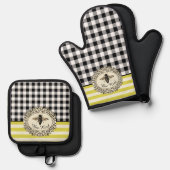 Ensemble De Gant De Cuisine Et De Manique Bee style ferme serviette de cuisine (Recto/Verso)