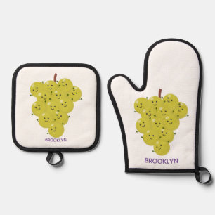 Ensemble De Gant De Cuisine Et De Manique Belle bande de raisins amusante illustration