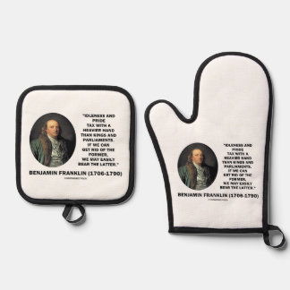 Ensemble De Gant De Cuisine Et De Manique Benjamin Franklin Paresse Fierté Taxe Main Lourde