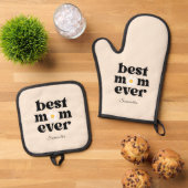 Ensemble De Gant De Cuisine Et De Manique Best Mom Ever Personalized (De haut en bas)