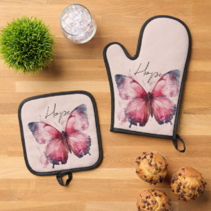 Ensemble De Gant De Cuisine Et De Manique Beurre d'espoir rose inspirant