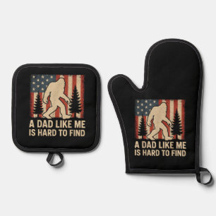 Ensemble De Gant De Cuisine Et De Manique Bigfoot Patriotique Un Papa Comme Moi Est Dur à Tr