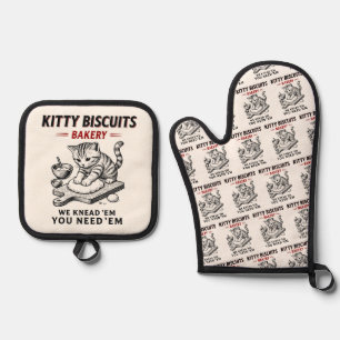 Ensemble De Gant De Cuisine Et De Manique Biscuits Kitty Boulangerie