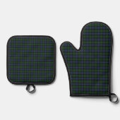 Ensemble De Gant De Cuisine Et De Manique Black Watch Ancien Tartan écossais (Recto)