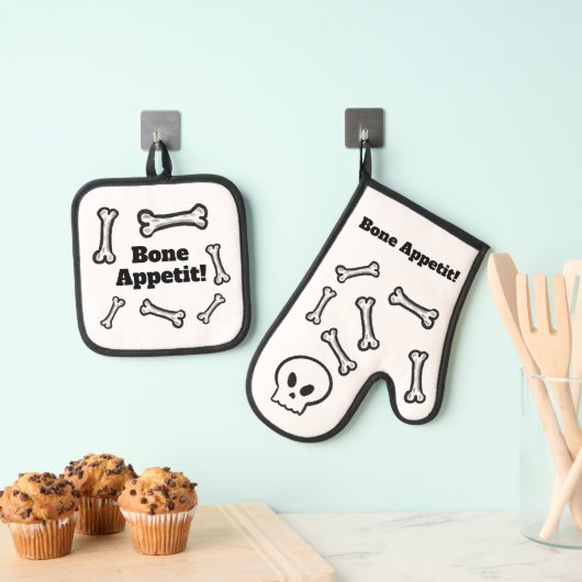Ensemble De Gant De Cuisine Et De Manique Bone Appetit ! (In situ (suspendu))