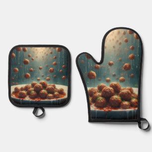 Ensemble De Gant De Cuisine Et De Manique Boulettes de viande