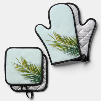Ensemble De Gant De Cuisine Et De Manique Branche de palmier