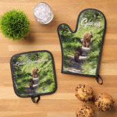 Ensemble De Gant De Cuisine Et De Manique Brown Bear Family (De haut en bas)