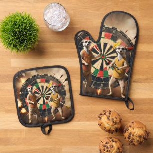 Ensemble De Gant De Cuisine Et De Manique Bullseye Burrow : Meerkat Dart League,