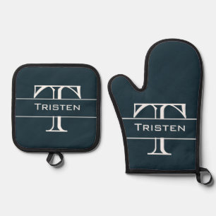 Ensemble De Gant De Cuisine Et De Manique Cadeau Monogramme