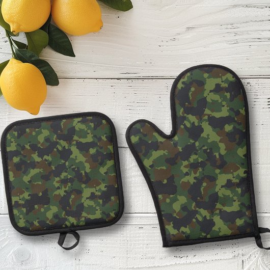 Ensemble De Gant De Cuisine Et De Manique Camouflage Camo Armée militaire
