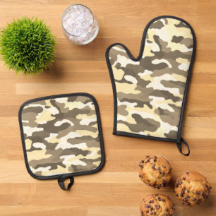 Ensemble De Gant De Cuisine Et De Manique Camouflage du désert