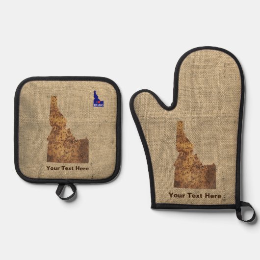 Ensemble De Gant De Cuisine Et De Manique Carte Idaho Spud (Recto)