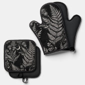 Ensemble De Gant De Cuisine Et De Manique Celestial Fern Moon Oven Mitt Set (Recto/Verso)