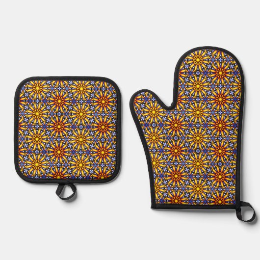 Ensemble De Gant De Cuisine Et De Manique Célestial Sun (Recto)