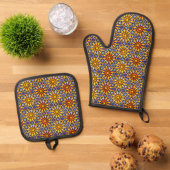 Ensemble De Gant De Cuisine Et De Manique Célestial Sun (De haut en bas)
