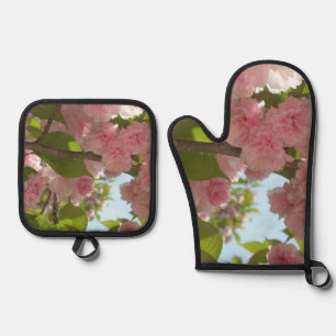 Ensemble De Gant De Cuisine Et De Manique Cerisier à double floraison III