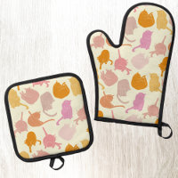 Chats Motif orange rose jaune