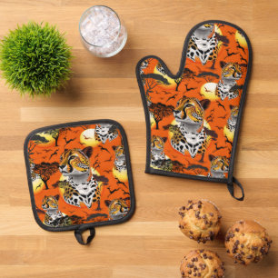 Ensemble De Gant De Cuisine Et De Manique Cheetah African Feline Wild Animal