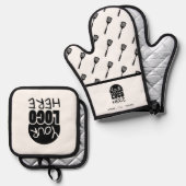 Ensemble De Gant De Cuisine Et De Manique Chef ou Cuisine do-it-yourself Logo (Recto/Verso)