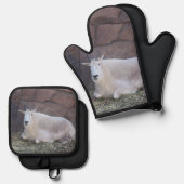 Ensemble De Gant De Cuisine Et De Manique Chèvre (Recto/Verso)