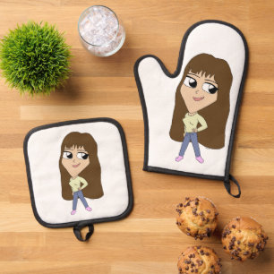 Ensemble De Gant De Cuisine Et De Manique chibi