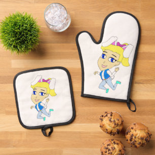 Ensemble De Gant De Cuisine Et De Manique chibi bunnygirl