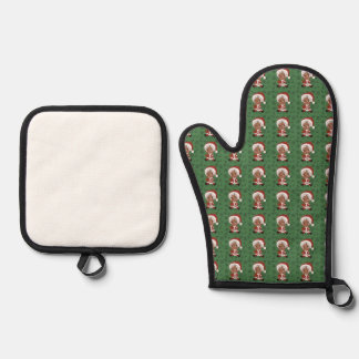 Ensemble De Gant De Cuisine Et De Manique Chibi Santa (Version 3)