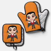 Ensemble De Gant De Cuisine Et De Manique chibi vampire (Recto/Verso)