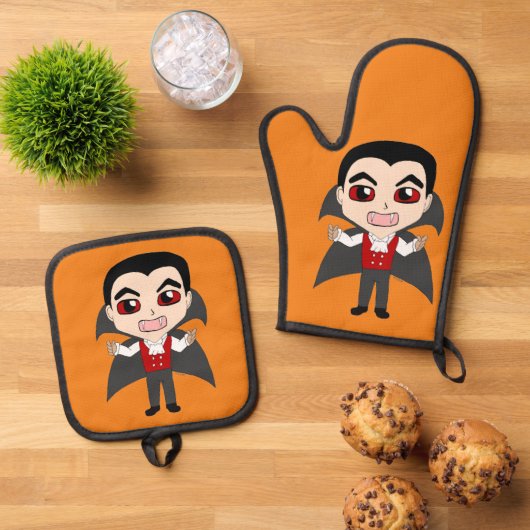 Ensemble De Gant De Cuisine Et De Manique chibi vampire (De haut en bas)
