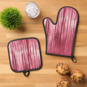 Ensemble De Gant De Cuisine Et De Manique Chic rose Glitz