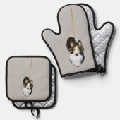 Ensemble De Gant De Cuisine Et De Manique Chien à la broche (Recto/Verso)