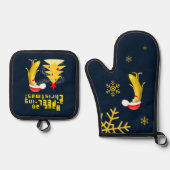 Ensemble De Gant De Cuisine Et De Manique Christmas banana (Recto)