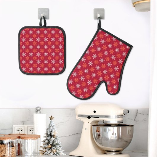 Ensemble De Gant De Cuisine Et De Manique Christmas Oven Mitt and Pot Holders