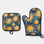Ensemble De Gant De Cuisine Et De Manique Ciel Soleil Brille Clair (Recto)
