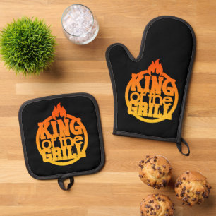 Ensemble De Gant De Cuisine Et De Manique Citation du barbecue King of the Grill