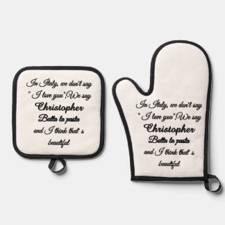 Ensemble De Gant De Cuisine Et De Manique Citation italienne drôle personnalisée Butta La Pa