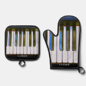 Ensemble De Gant De Cuisine Et De Manique Clavier (Recto)