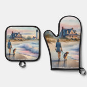 Ensemble De Gant De Cuisine Et De Manique Coastal Walk to Lighthouse at Sunset (Recto)