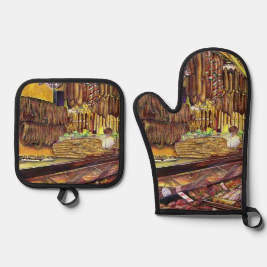 Ensemble De Gant De Cuisine Et De Manique Cochon (Recto)