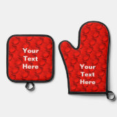 Ensemble De Gant De Cuisine Et De Manique Coeurs sensibles (Recto)