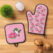 Ensemble De Gant De Cuisine Et De Manique Colibri  (De haut en bas)