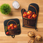 Ensemble De Gant De Cuisine Et De Manique con frutero (De haut en bas)