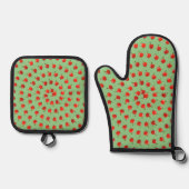 Ensemble De Gant De Cuisine Et De Manique Conception d'Apple (Recto)