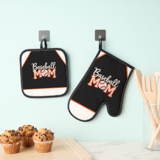 Ensemble De Gant De Cuisine Et De Manique Conception de boîte-cadeau “Baseball M❤️M” Maman d