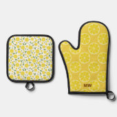 Ensemble De Gant De Cuisine Et De Manique Conception de citron mignon (Recto)