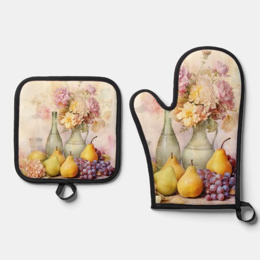 Ensemble De Gant De Cuisine Et De Manique Conception de la vie (Recto)