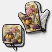 Ensemble De Gant De Cuisine Et De Manique Conception de la vie (Recto/Verso)